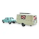 Coffret voiture Peugeot 204 avec caravane Eriba - Sai 6258 - HO 1/87 - 2