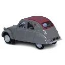 Voiture Citroën 2cv AZLP 1958 grise, capote grenat fermée SAI 6002 - HO 1/87 - 2