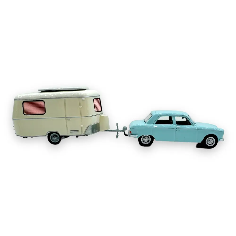 Coffret voiture Peugeot 204 avec caravane Eriba - Sai 6258 - HO 1/87 - 3