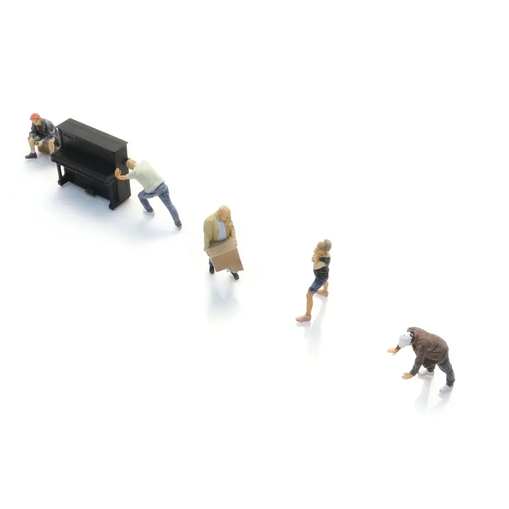 Lot de 5 personnages - Déménageurs - ARTITEC 5870099 - HO 1/87 - 3