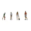 Lot de 4 personnages faisant la vaisselle - La vie en camping - ARTITEC 5160014 - N 1/160 - 2