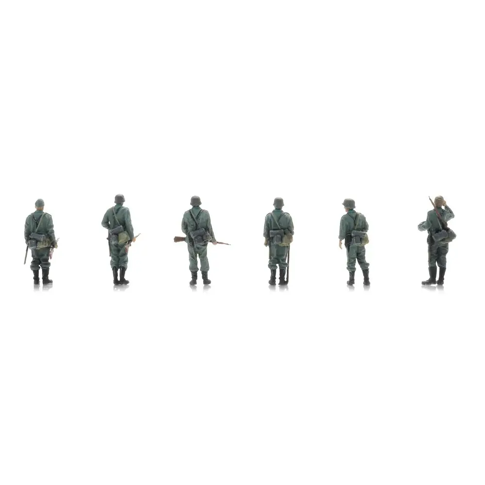 Lot de 6 personnages Infanterie de la Wehrmacht en attente de transport - Artitec 5870066 - HO 1/87 - 2