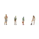 Lot de 4 figurines "La vie en camping" - Artitec 5870096 - HO 1/87 - 3