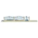 Muret beige avec grilles vertes foncées - SAI 701 - HO 1/87 - 134 x 7 x 26 mm - 2