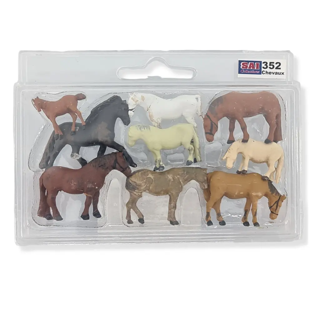 Lot de 9 chevaux et poneys de diverses races SAI 352 - HO : 1/87 - 2