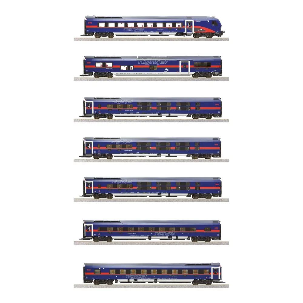 Coffret de 7 voitures Nightjet - Roco 5500004 - HO 1/87 - ÖBB - Ep VI - 2R - 2
