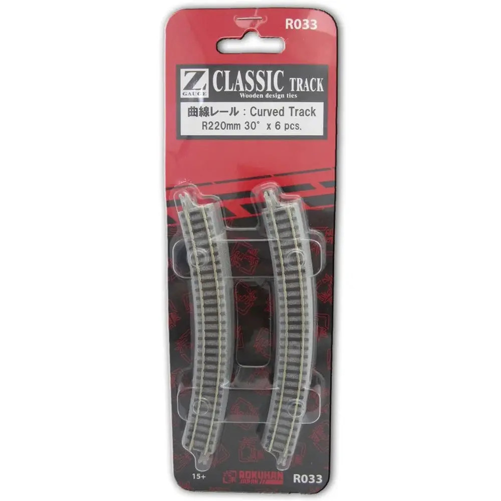 6 rails courbés R220-30° - Rokuhan 7297033 - Z 1/220 - 2