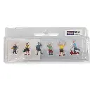 Lot de 6 personnages, groupe d'enfants filles / garçons SAI 334 - HO : 1/87 - 2