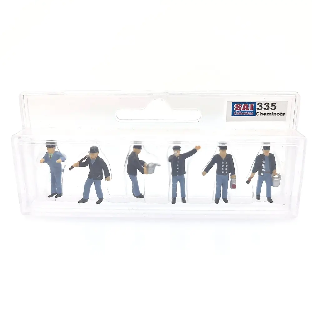 Lot de 6 personnages Cheminots s en uniforme bleu SAI 335 - HO : 1/87 - 2