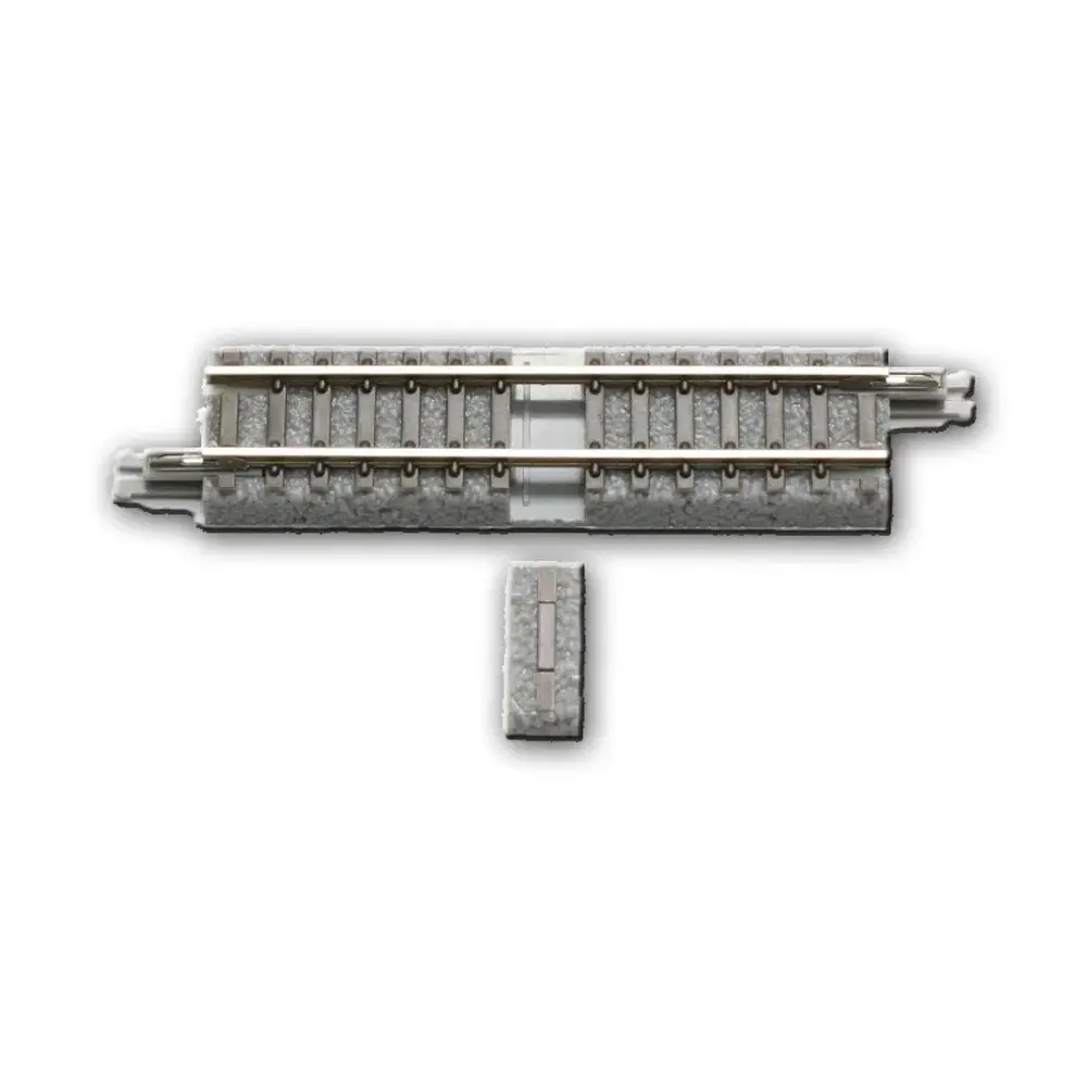 2 rails droits de 55 mm avec ballast, avec panneau de connexion - Rokuhan 7297024 - Z 1/220 - 3