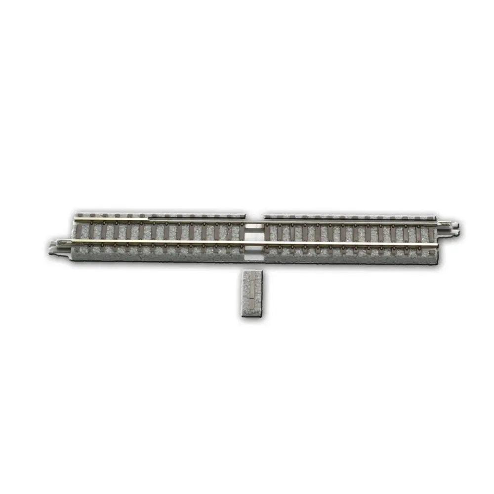 4 rails droits avec ballast, 110 mm, avec panneau de connexion - Rokuhan 7297001 - Z 1/220 - 4