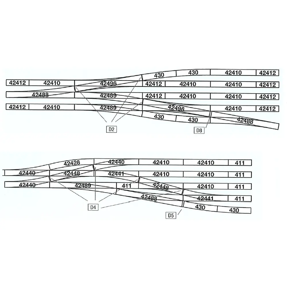 Rail Droit DG1 Traverses Bois - 119 mm - ROCO 42411 - HO 1/87 - Code 83 - 3