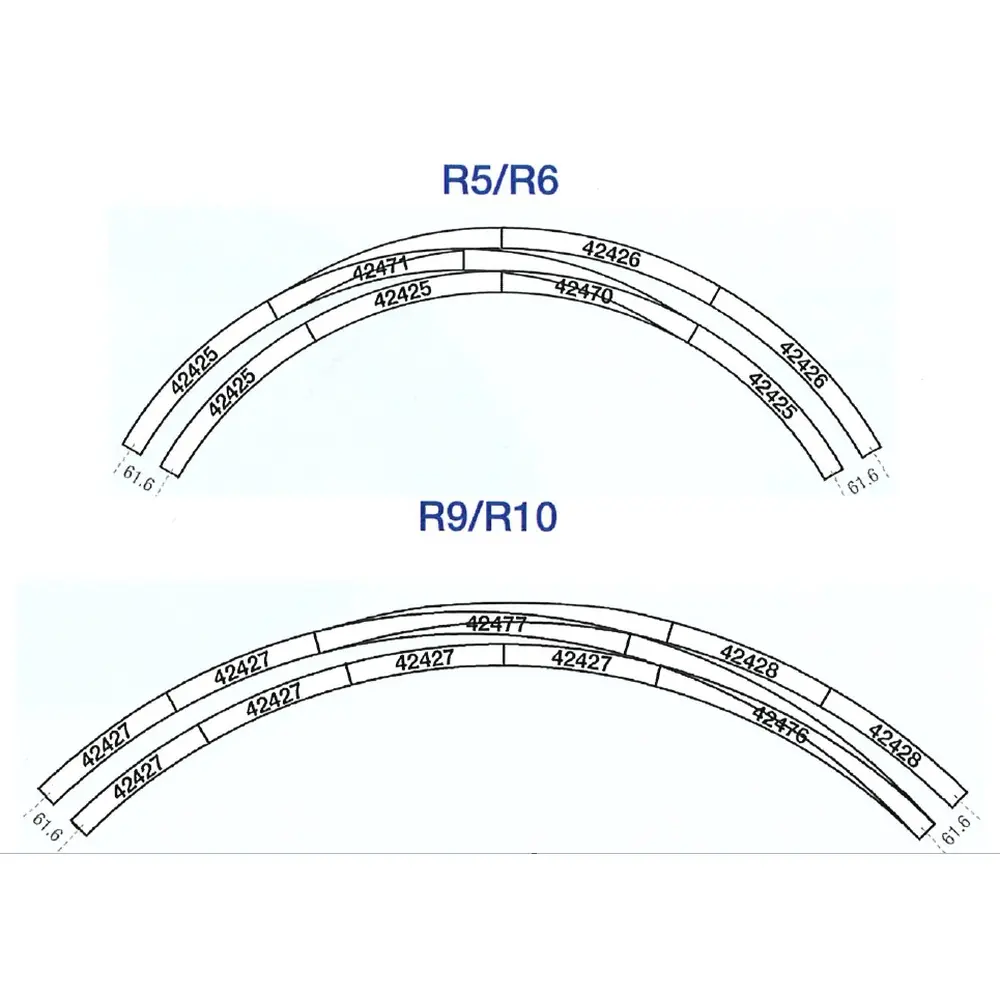 Rail Courbe - R5 542.8mm 30° - Roco 42425 - HO 1/87 - Code 83 - 3