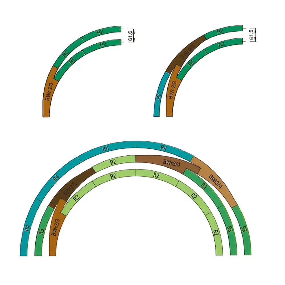 Rail Courbe - R4 481.2mm 30° - ROCO 42524 - HO 1/87 - Code 83 [ROCO LINE] - 3