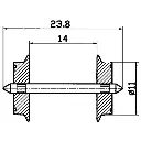 Paire d'essieux 11mm de diamètre pour courant alternatif - Roco 40183 - HO 1/87 - 3R - 2