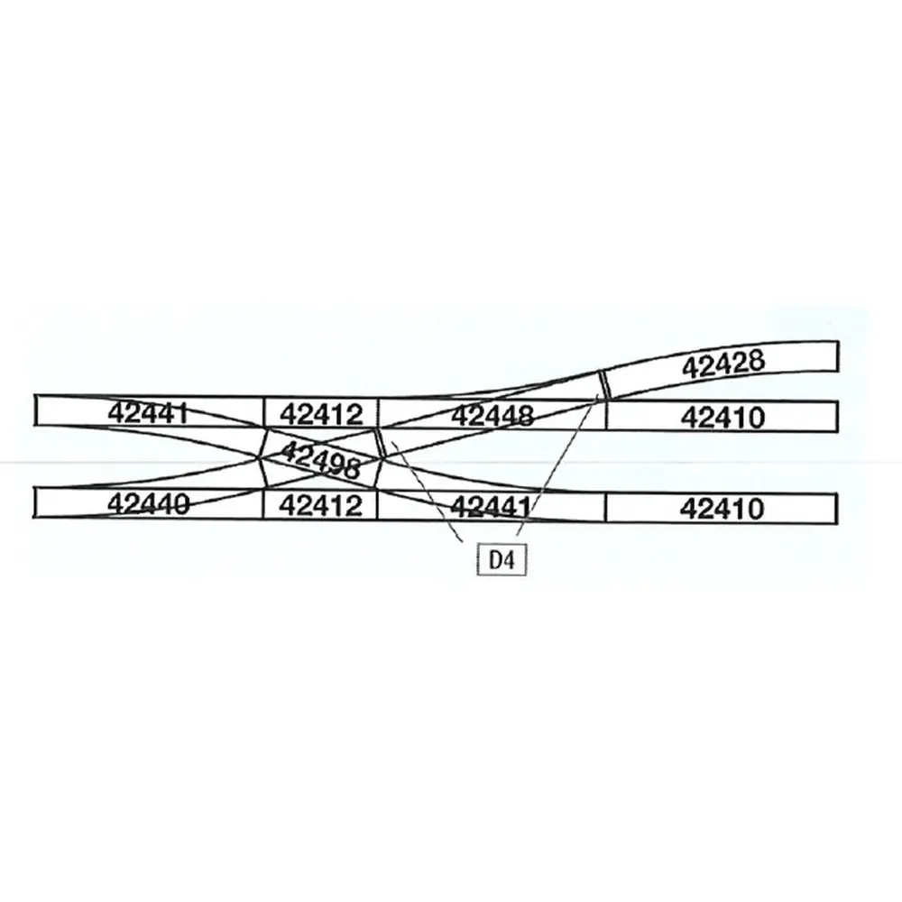 Traversée Jonction Simple EKW15 R 531 mm 15° - ROCO 42448/42449  HO 1/87 - Code 83 - 3