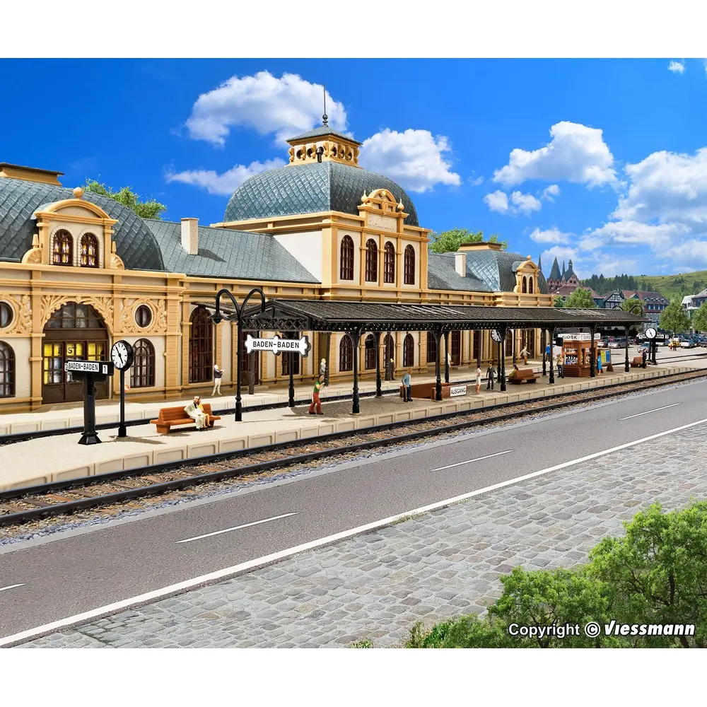 Quai de gare couvert Baden-Baden - Vollmer 47504 - N 1/160 - 65 x 35 x 45 mm - 2