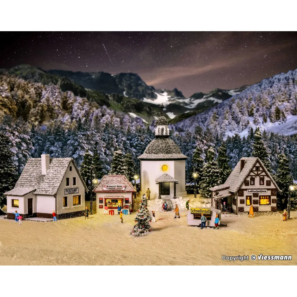 Village de Noël avec éclairage LED, fonctionnel - VOLLMER 47613 - N 1/160 - 4