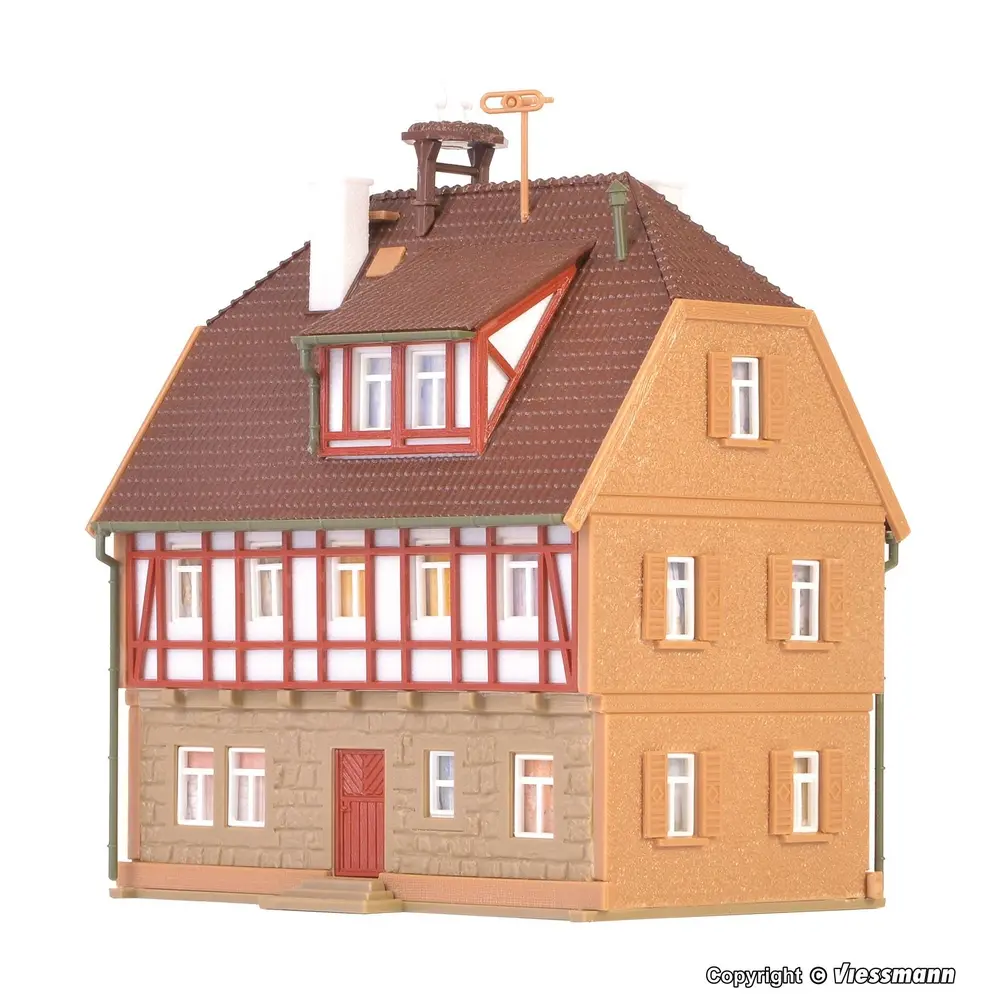 Maison de campagne avec nid de cigogne 82x65x105mm - VOLLMER 47643 - N 1/160 - 2