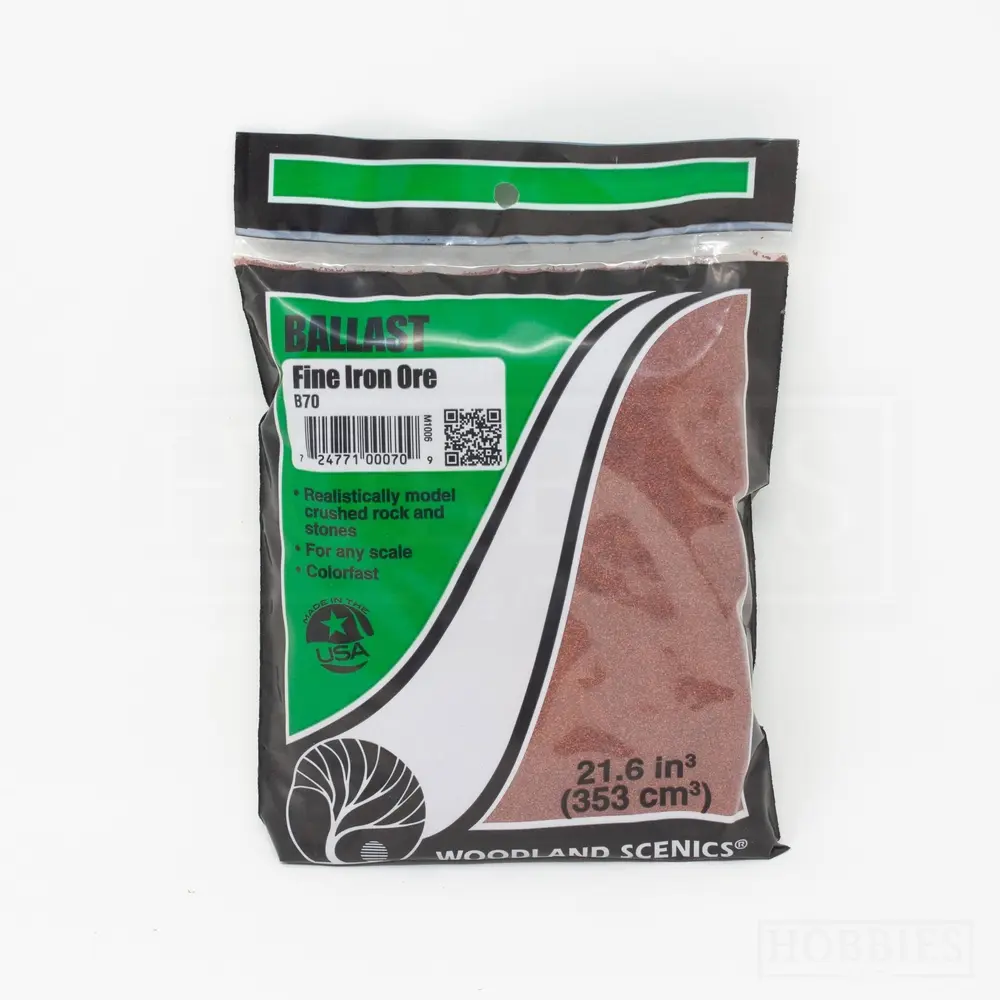 Ballaste fin couleur minerai de fer - Woodland Scenics B70 - 353 mL - 3