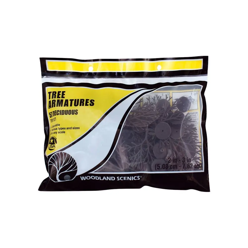 Lot de 57 armatures d'arbres WOODLAND SCENICS TR1121 - HO 1/87 - 50.8x76.2 mm - 2