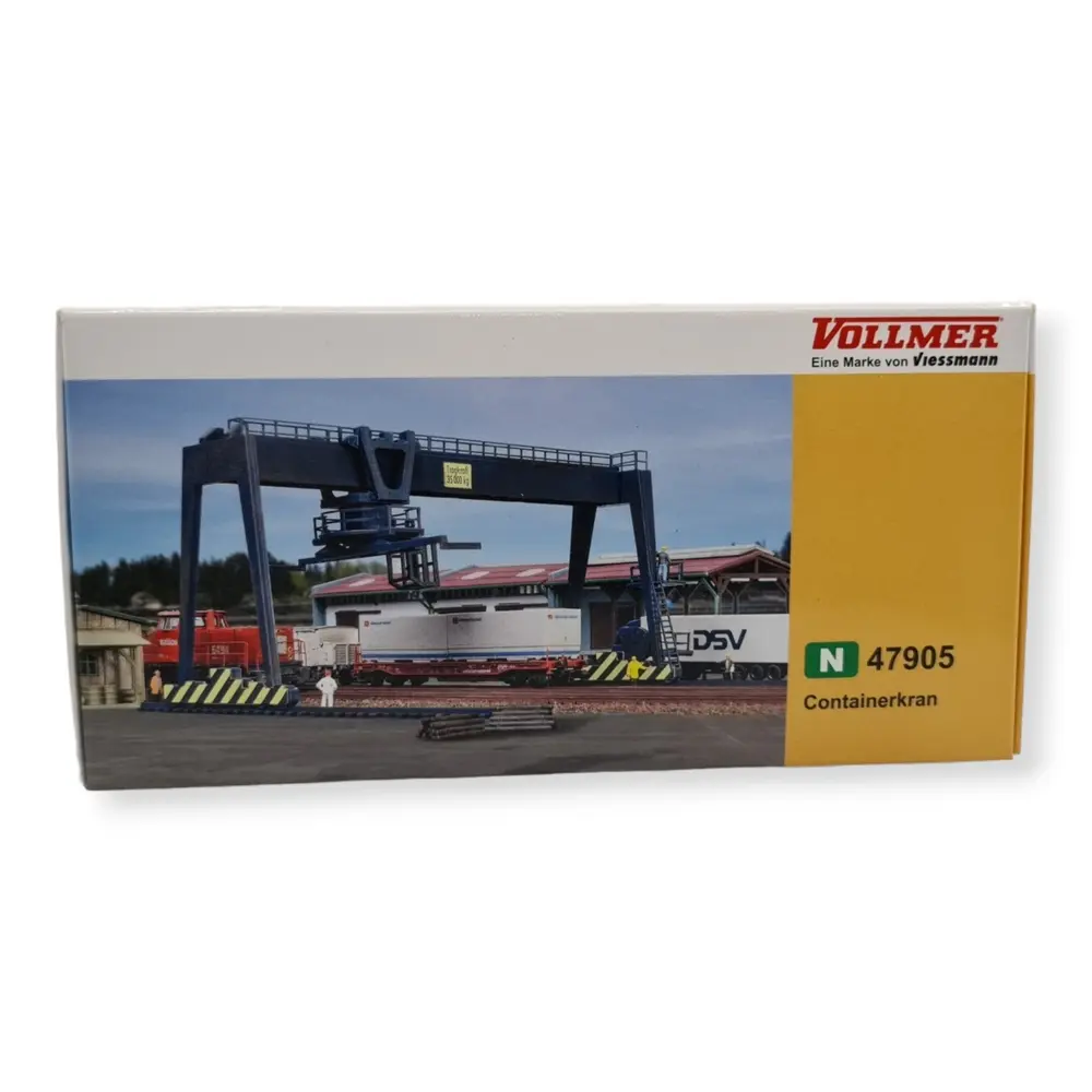 Grue à conteneur - VOLLMER 47905 - Échelle N 1/160 - 175 x 62 / 160 x 83 mm - 4