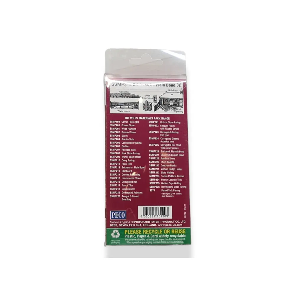 Plaques de décor Maçonnerie - Wills-kits SSMP212 - OO 1/76 - HO 1/87 - 3