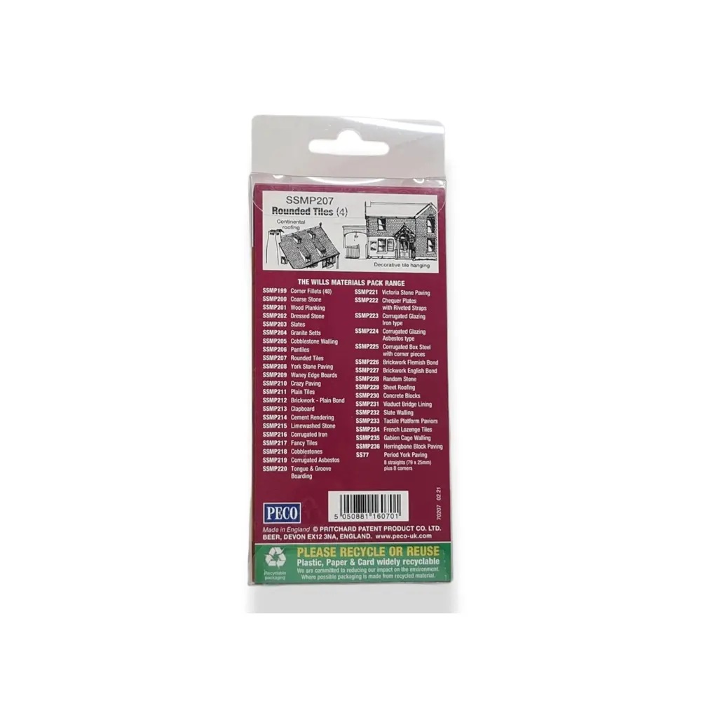  Plaques de décor Tuiles - Wills-kits SSMP207 - OO 1/76 - HO 1/87 - 3