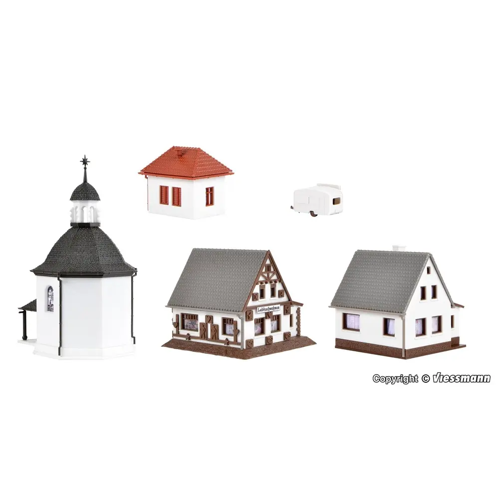Village de Noël avec éclairage LED, fonctionnel - VOLLMER 47613 - N 1/160 - 2