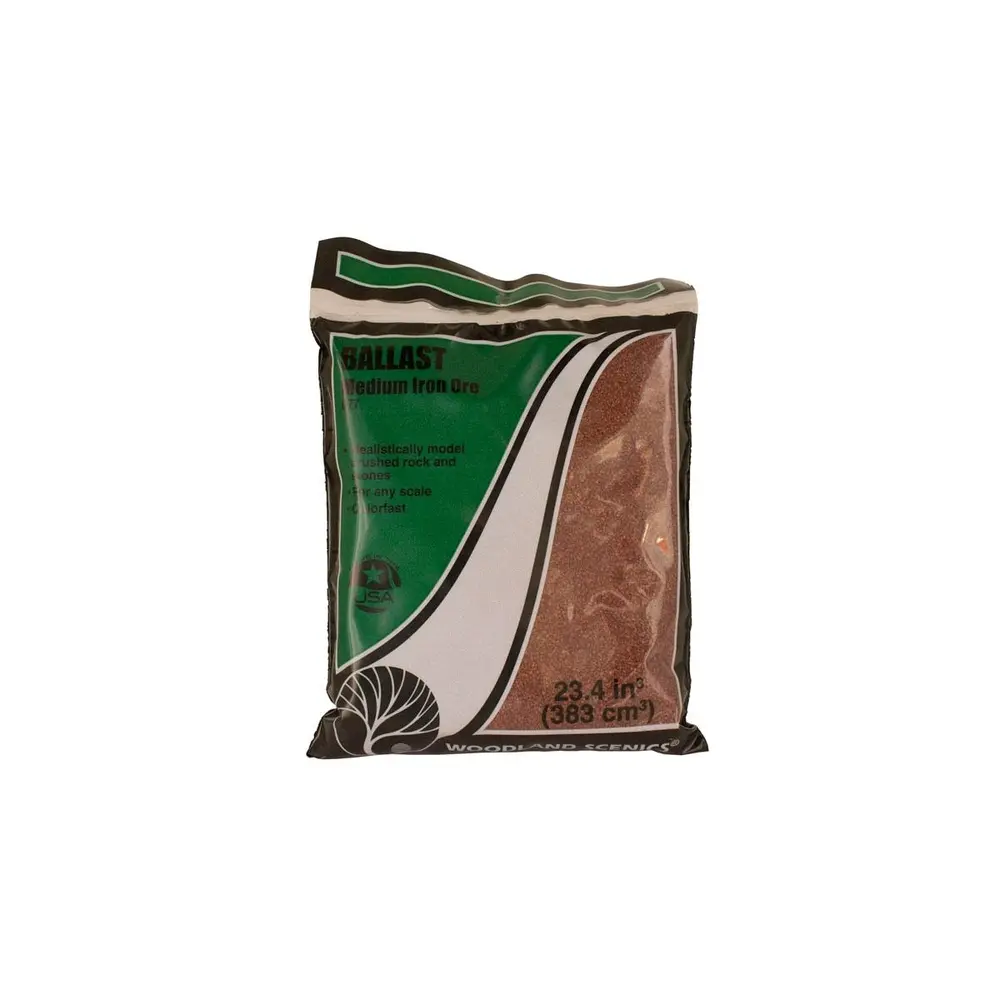 Ballaste moyen couleur minerai de fer - Woodland Scenics B70 - 353 mL - 3