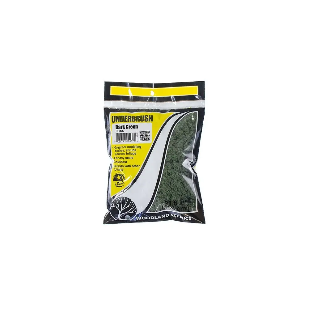 Sachet de flocage moyen vert foncé - Woodland Scenics FC137 - 353ml - 2