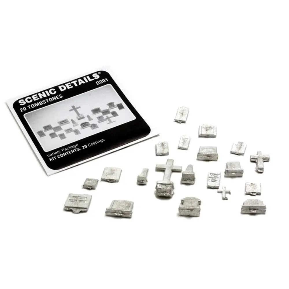 Lot de 20 Pierres tombales WOODLAND SCENICS D201 - HO 1/87 - 2