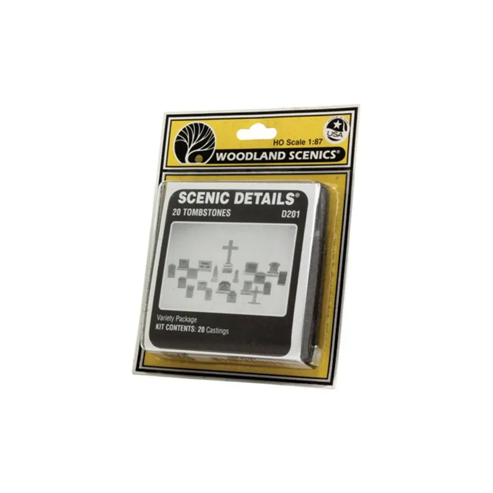 Lot de 20 Pierres tombales WOODLAND SCENICS D201 - HO 1/87 - 3