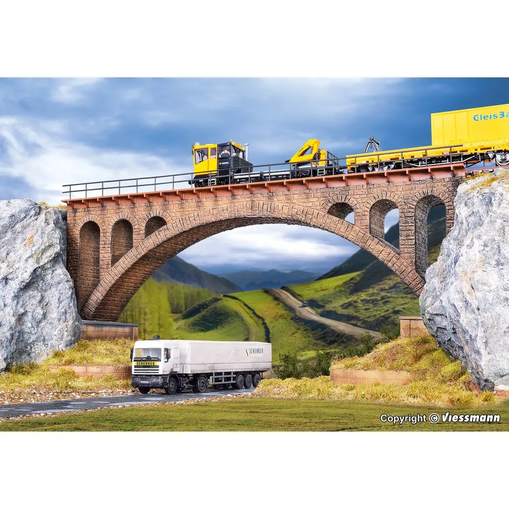 Pont ferroviaire en brique miniature - Vollmer 42549 - HO 1/87 - 2