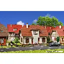 Maison jumelée blanche et marron HO 1/87 - Zone résidentielle - 3