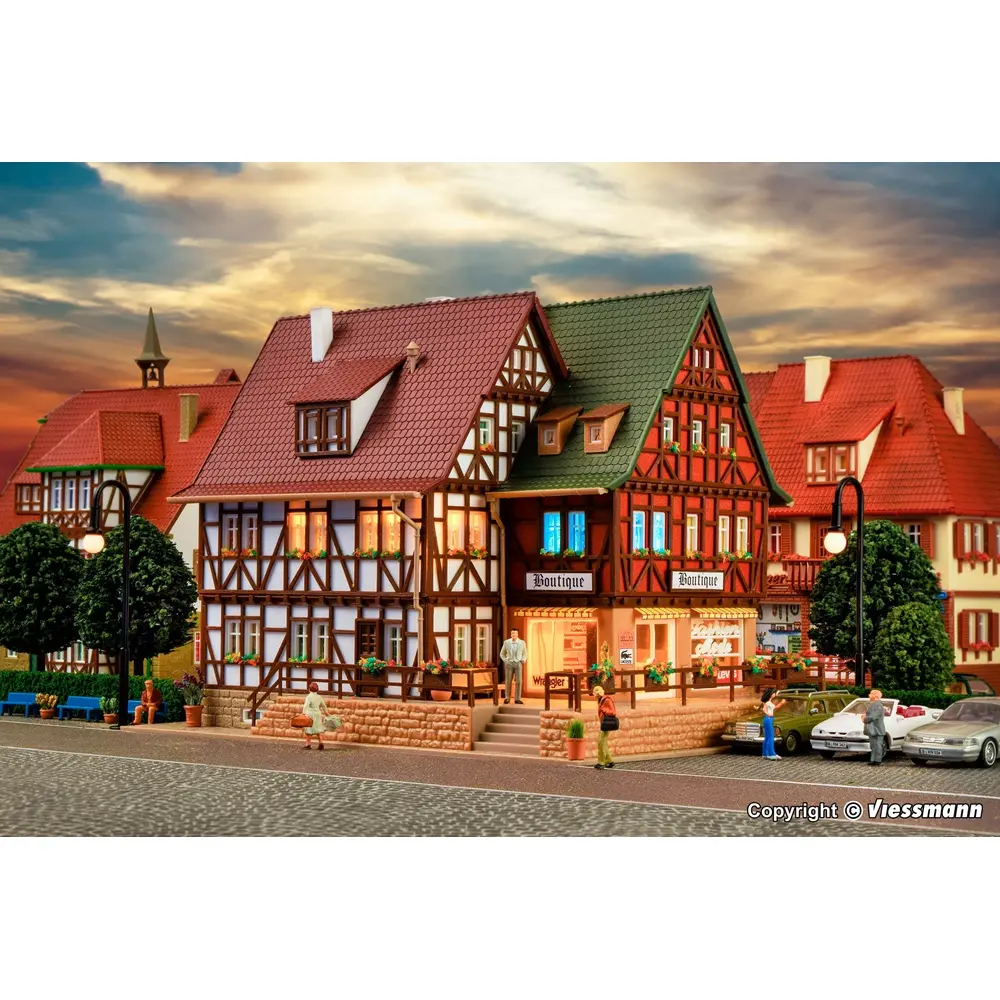 Boutique aménagée avec éclairage intérieur fonctionnel - Vollmer 43694 - HO 1/87 - 5