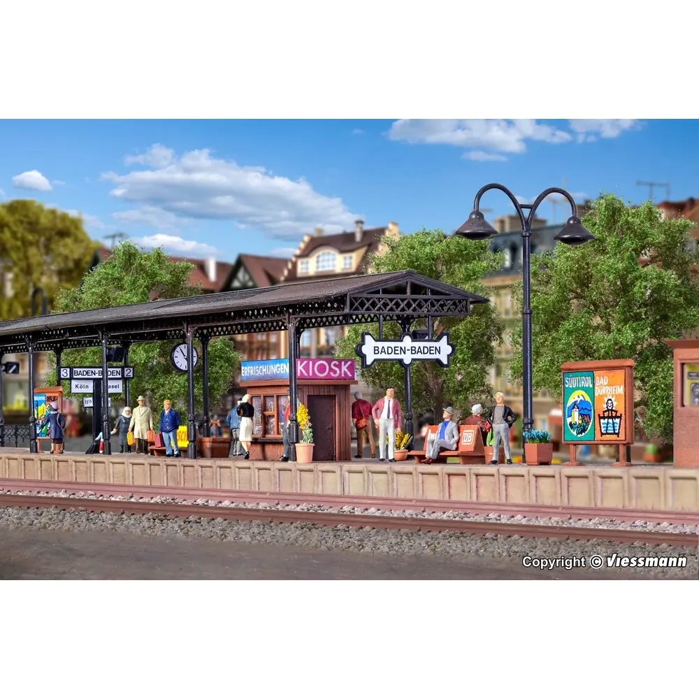 Quai de gare Baden-Baden extensible VOLLMER 43559 - HO 1/87 - 2