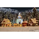 Village de Noël avec éclairage LED, fonctionnel - VOLLMER 42413 - HO 1/87 - 2