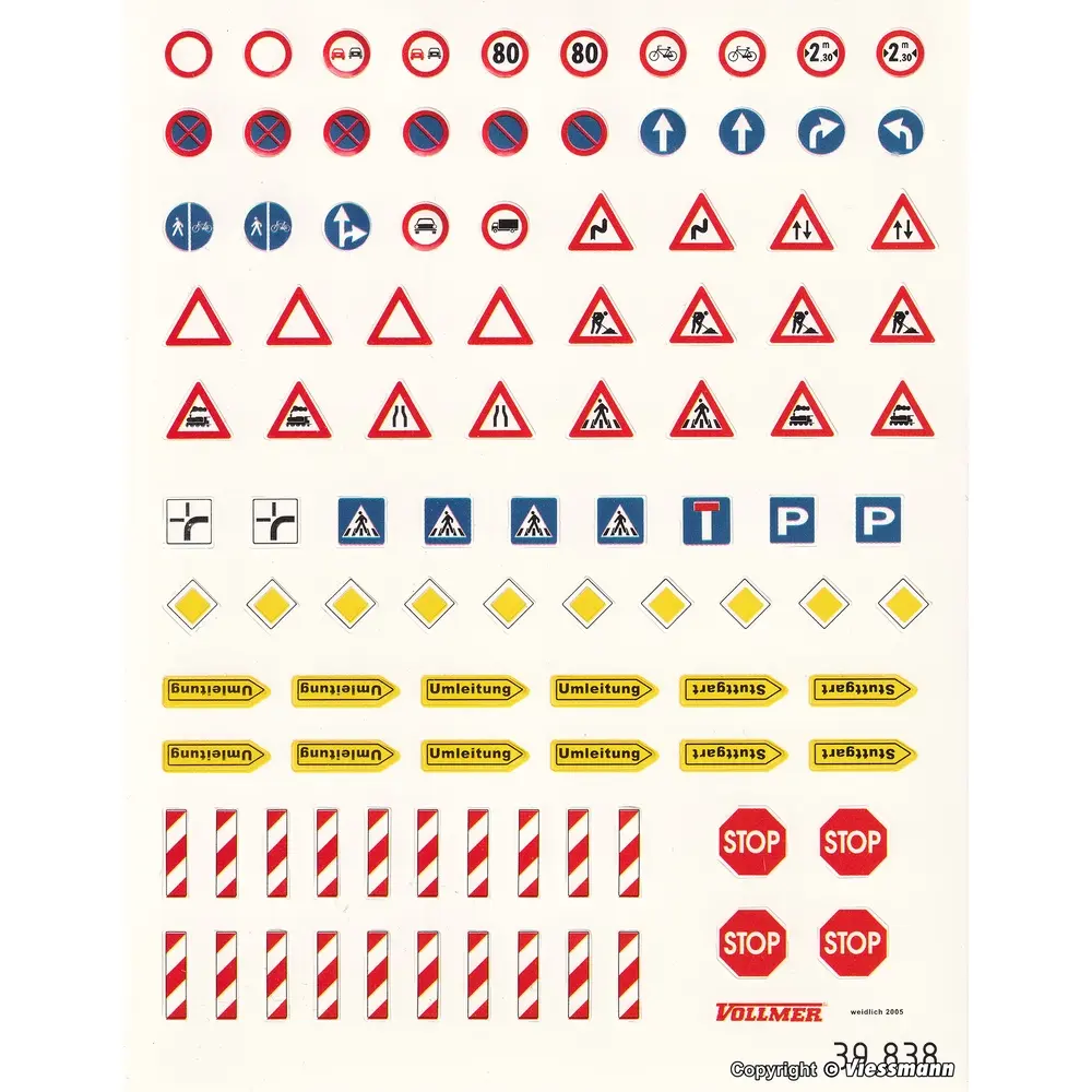 Coffret déco Panneaux de signalisation - Vollmer 45160 - HO 1/87  - 3