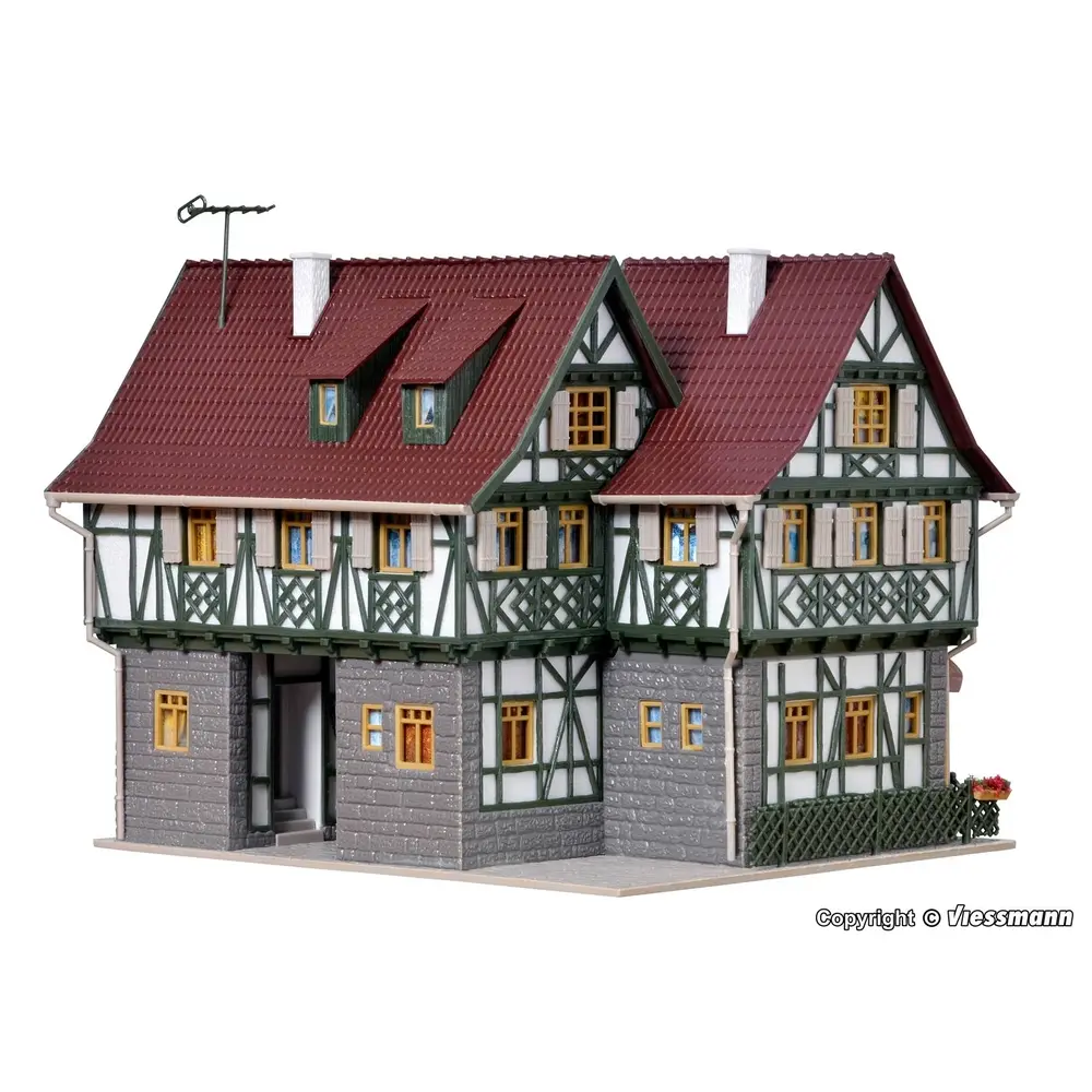 Pâtisserie et Glacier, aménagement intérieur et éclairage LED - VOLLMER 43683 - HO 1/87 - 2