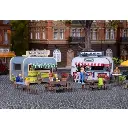 Food Trucks lot de deux caravanes aménagées - Vollmer 45144 - HO 1/87 - 2