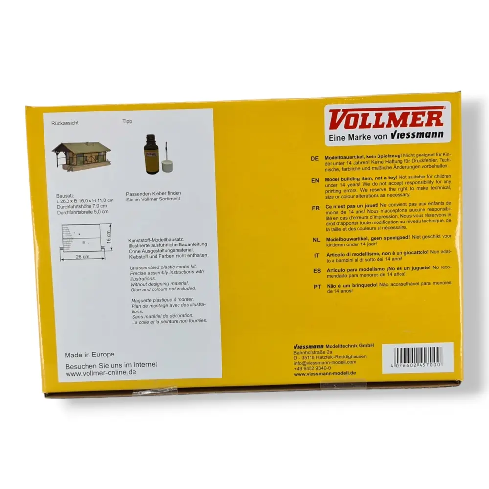 Hangar à marchandises - Vollmer 45700 - HO 1/87 - 260 x 160 x 110 mm - 4
