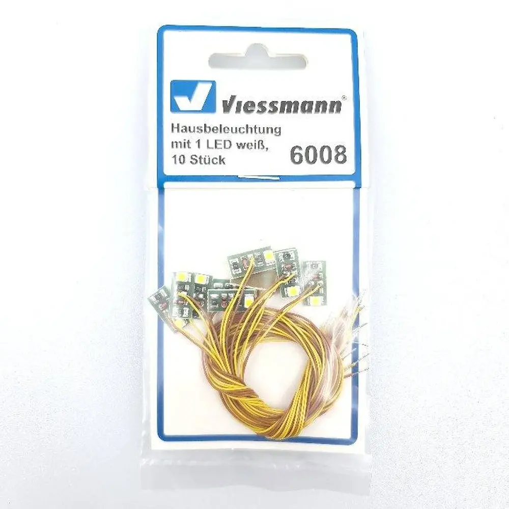 Set de 10 éclairages LED pour maison Viessmann 6008 - HO 1/87 - Précablées - 2