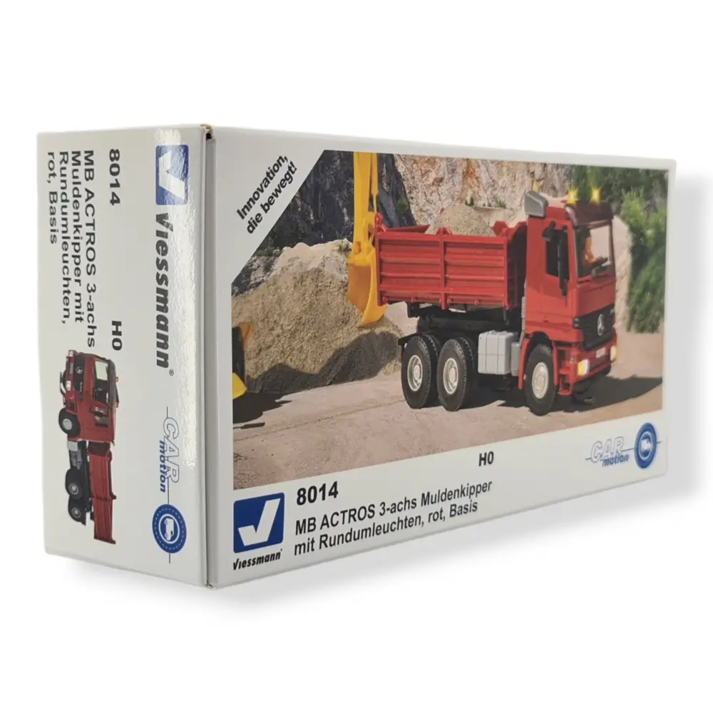 Camion benne motorisé Mercedes-Benz ACTROS Viessmann 8014 - HO 1/87  livrée Rouge - 2
