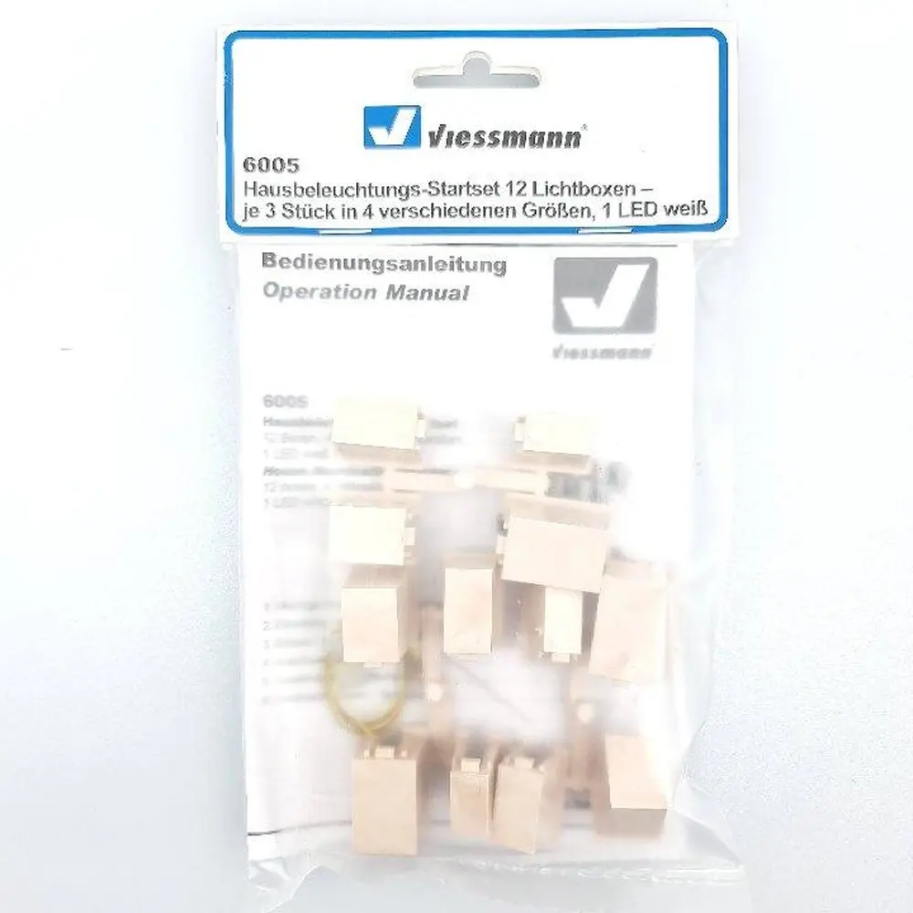 Set de 12 éclairages LED pour maison Viessmann 6005 - HO 1/87 - 4 tailles différentes - 3