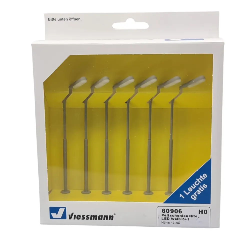 Lot de 6 lampadaires de rue type fouet VIESSMANN 60906 - HO 1/87 - 3