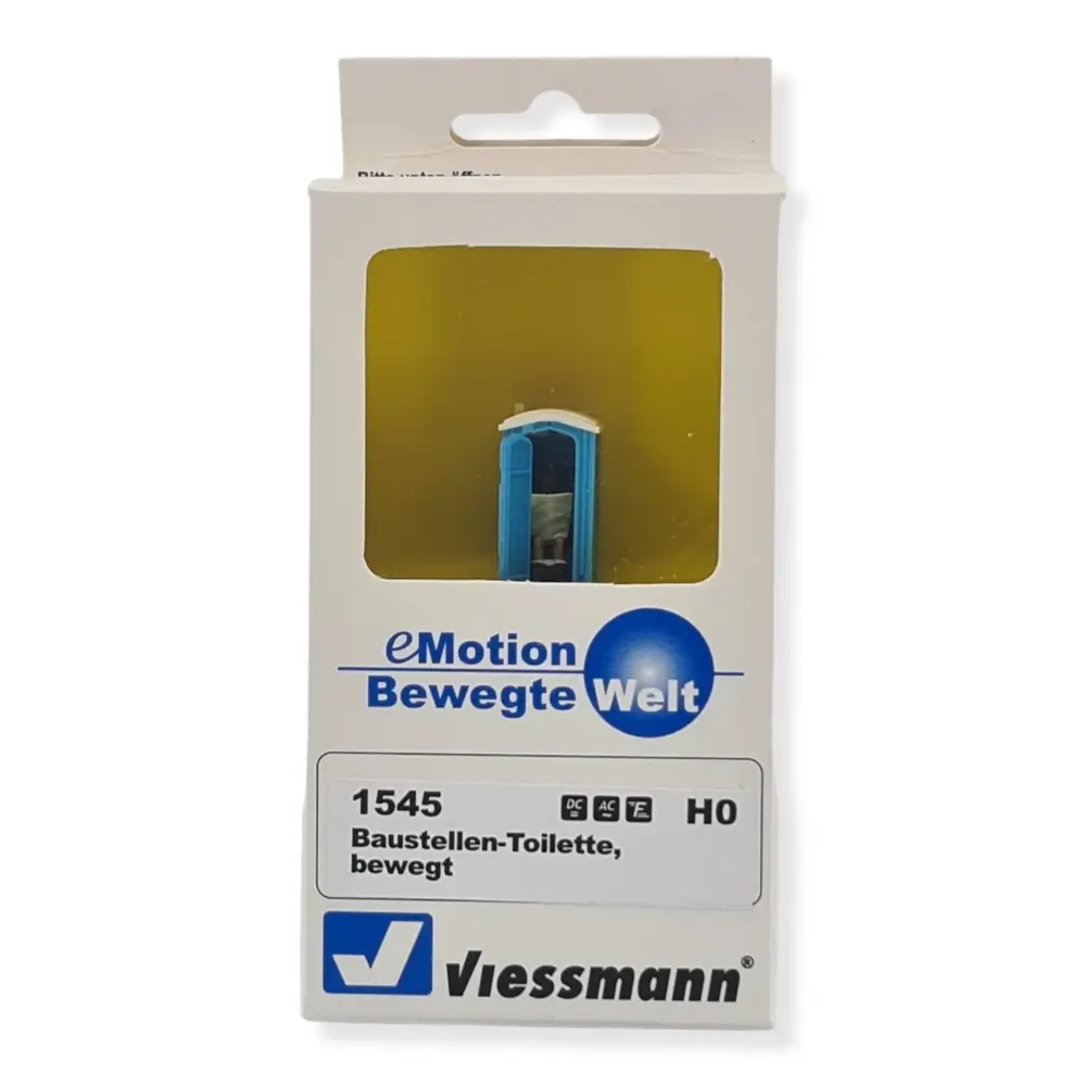 Cabine de toilette occupée, porte animé et personnage VIESSMANN 1545 - HO 1/87 - 4