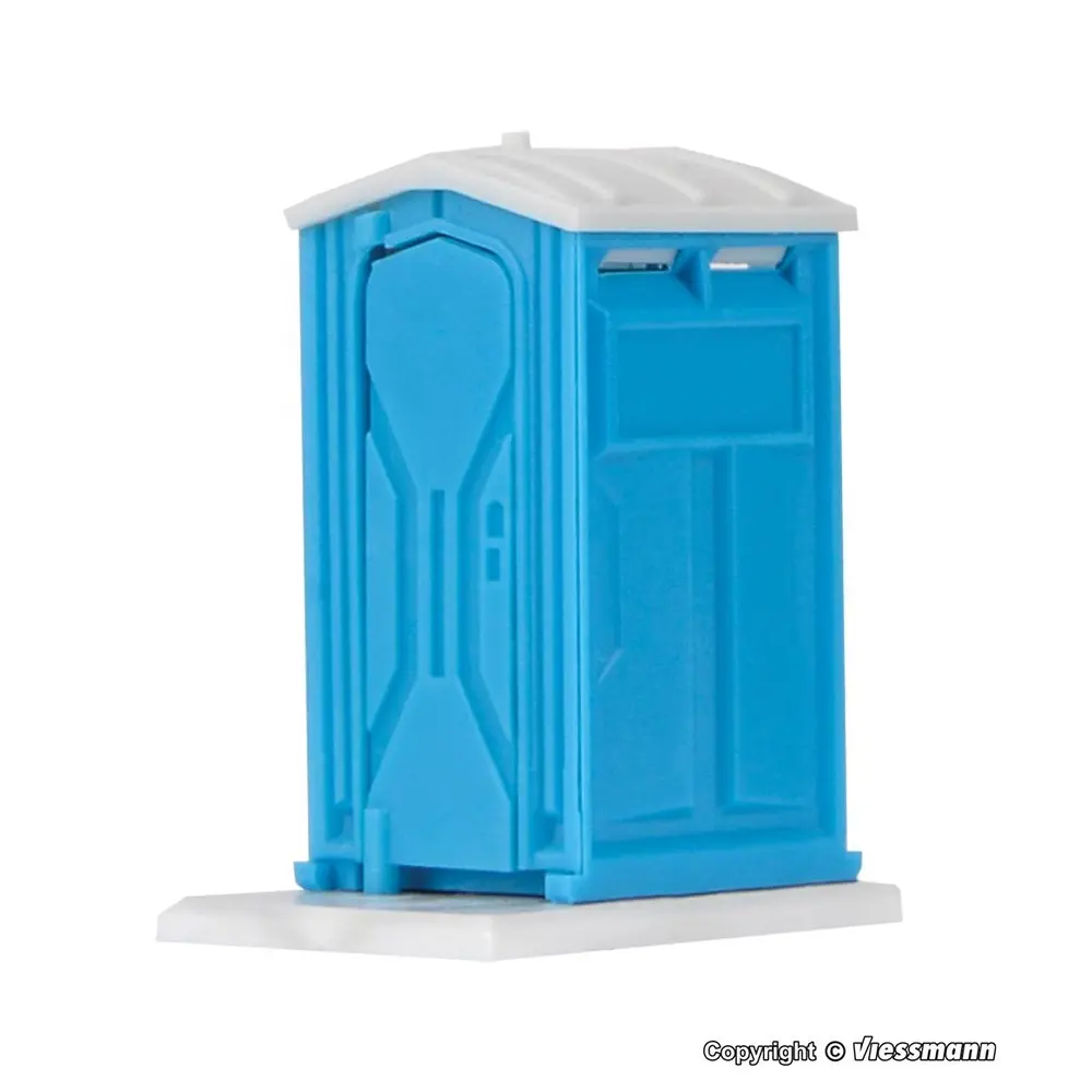 Cabine de toilette occupée, porte animé et personnage VIESSMANN 1545 - HO 1/87 - 2