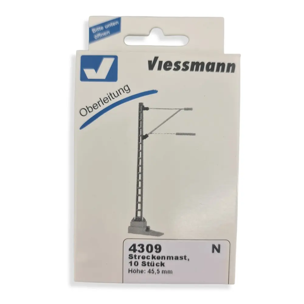 Lot de 10 poteaux de caténaire Viessmann 4309 - N 1/160 - 2