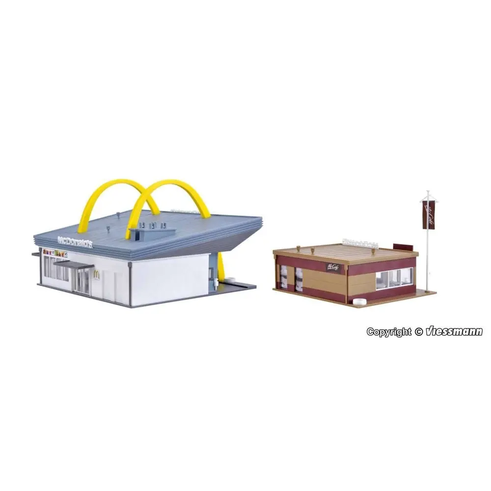 McDonald's Restaurant avec McCafé Vollmer 43635 - HO : 1/87 -270x158x98mm - 2